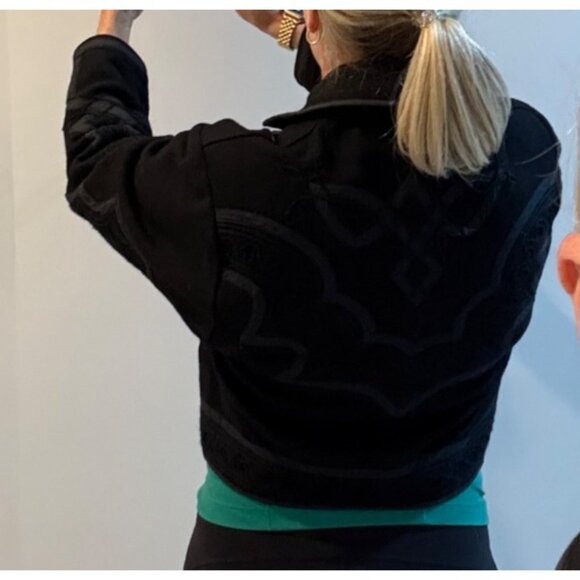 Vtg Chaqueta Size Small Black Wool Embroidered Cropped Jacket Intricate Design - Picture 14 of 14